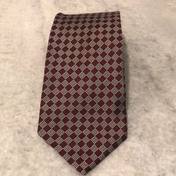 Lauren Ralph Lauren Other - Lauren Ralph Lauren Silk Tie Mens Red Gray Geometric Made in USA Designer Luxury